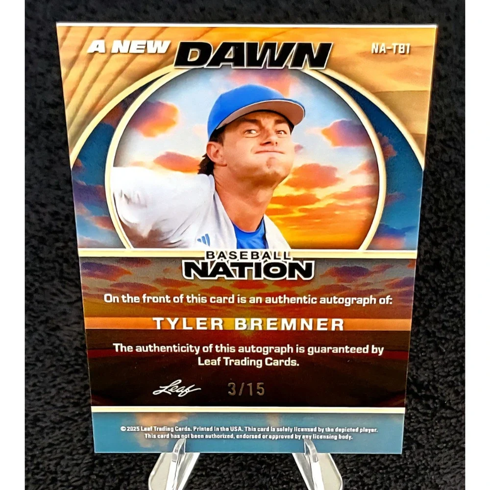 2025 Tyler Bremner 3/15 A New Dawn Auto Los Angeles Angels Top Prospect